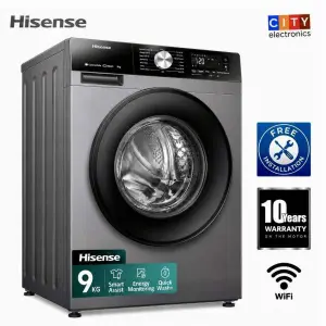 Hisens WFQY 9 Kg Front Load Washing Machine Inverter 1400 RPM Steam Wash Pause & Add