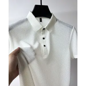 Men's Summer Stylish Ice Silk Fabric Polo T-Shirt