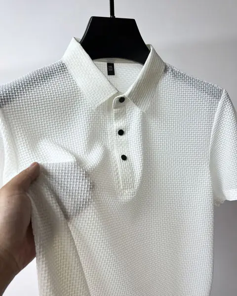 Men's Summer Stylish Ice Silk Fabric Polo T-Shirt