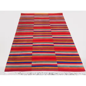 Premium Hand-Knotted Nepali Woolen Carpet (60 Knots) – Traditional Multicolor Design Rug for Living Room & Bedroom (172 cm x 239 cm / 5.64 x 7.84 Ft)