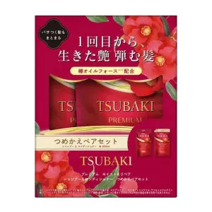 Shiseido Tsubaki Premium Moist & Repair Conditioner Refill Set for Dry Frizzy Damaged Hair 300ml - by Dream Skin Nepal