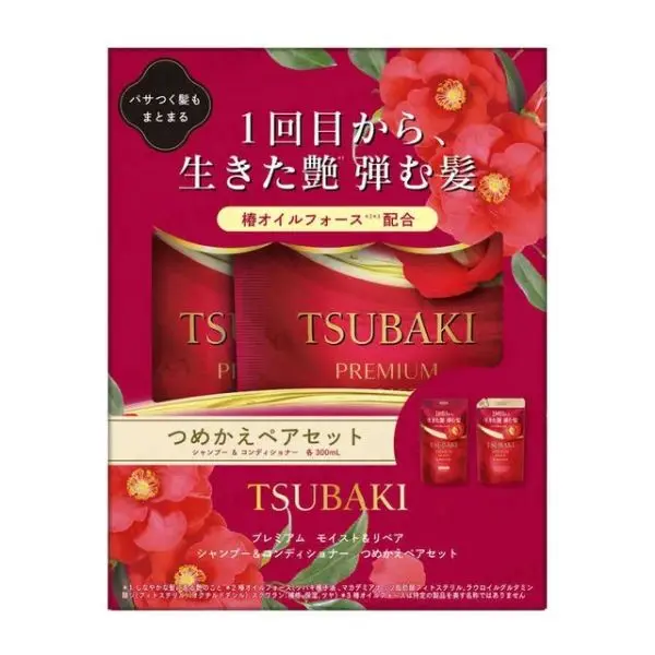 Shiseido Tsubaki Premium Moist & Repair Conditioner Refill Set for Dry Frizzy Damaged Hair 300ml - by Dream Skin Nepal