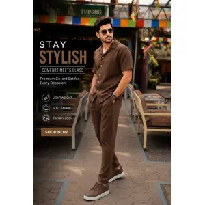 Stylish Summer Cotton Waffle Cord-Set For Men's .