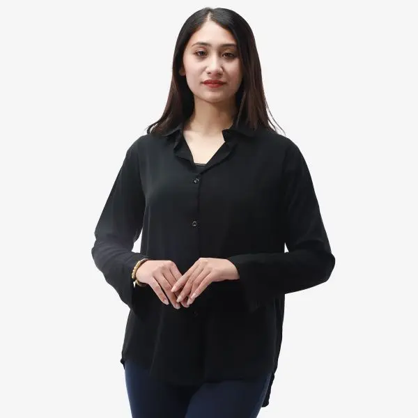 Tailor Stitch Plain Formal Full Sleeve Shirt For Women. - Fashion | Shirts For Women | Women's Wear | - Image 2
