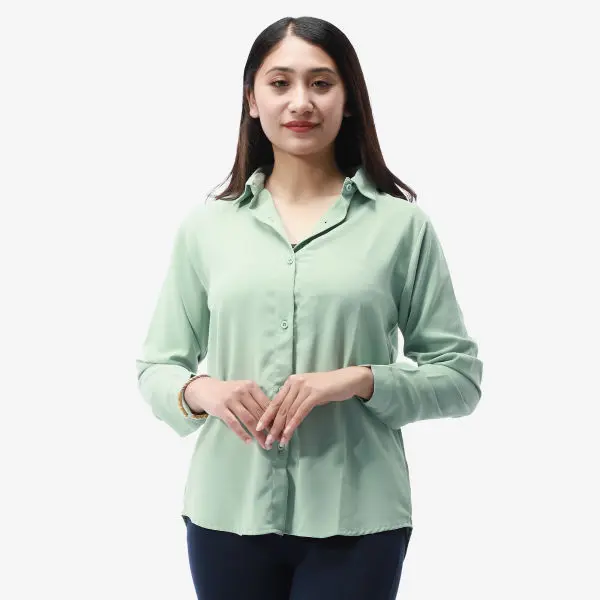 Tailor Stitch Plain Formal Full Sleeve Shirt For Women. - Fashion | Shirts For Women | Women's Wear | - Image 3