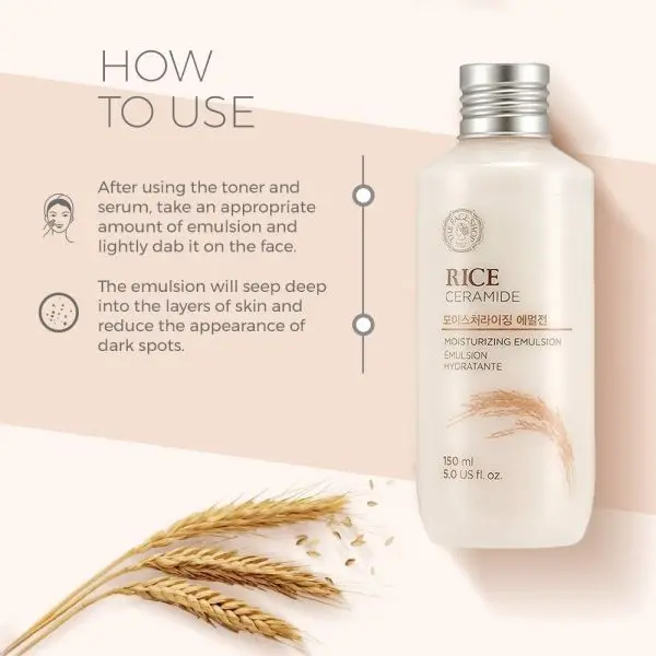 The Face Shop Rice & Ceramide Moisturizing Emulsion – Hydrating & Nourishing Facial Emulsion By Dream Skin Nepal - Image 2