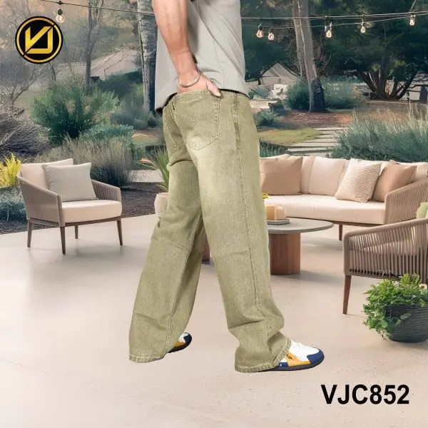 VIRJEANS (VJC852) Stretchable Baggy Denim Jeans Pant For Men-Khaki - Image 5