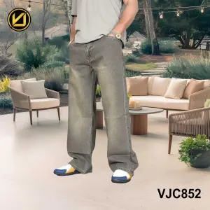 VIRJEANS (VJC852) Stretchable Baggy Denim Jeans Pant For Men- Light Coffee