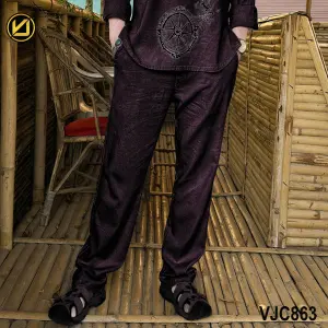 VIRJEANS (VJC863) Summer Linen Stretchable Trouser For Men- Coffee