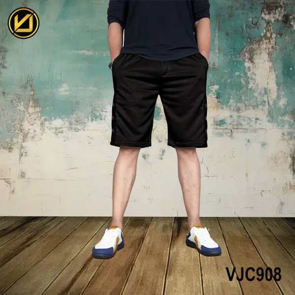 VIRJEANS (VJC908) Summer Sporty Shorts For Men- Black - Image 3