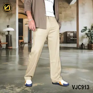 VIRJEANS (VJC913) Stretchable Summer Linen Trouser (Loose Fit) For Men- Skin Colors