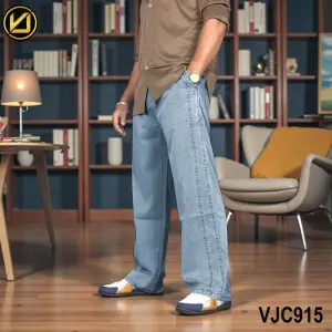 VIRJEANS (VJC915) Summer Soft Ultra Thin Lyocell Baggy Trouser/Pant For Men- Light Blue
