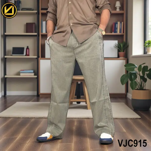 VIRJEANS (VJC915) Summer Soft Ultra Thin Lyocell Linen Baggy Trouser/Pant For Men- All Colors - Image 5