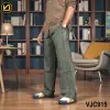 VIRJEANS (VJC915) Summer Soft Ultra Thin Lyocell Linen Baggy Trouser/Pant For Men- Dark Green