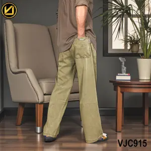 VIRJEANS (VJC915) Summer Soft Ultra Thin Lyocell Linen Baggy Trouser/Pant For Men- Light Brown