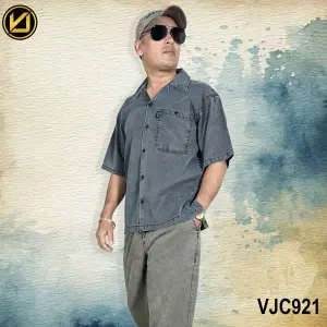 VIRJEANS (VJC921) Summer Lyocell UltraSoft Half Shirt For Men- Dark Blue