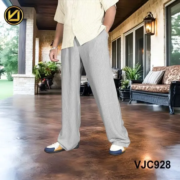 VIRJEANS (VJC928) UltraSoft Summer Linen Trouser For Men- Grey - Image 2