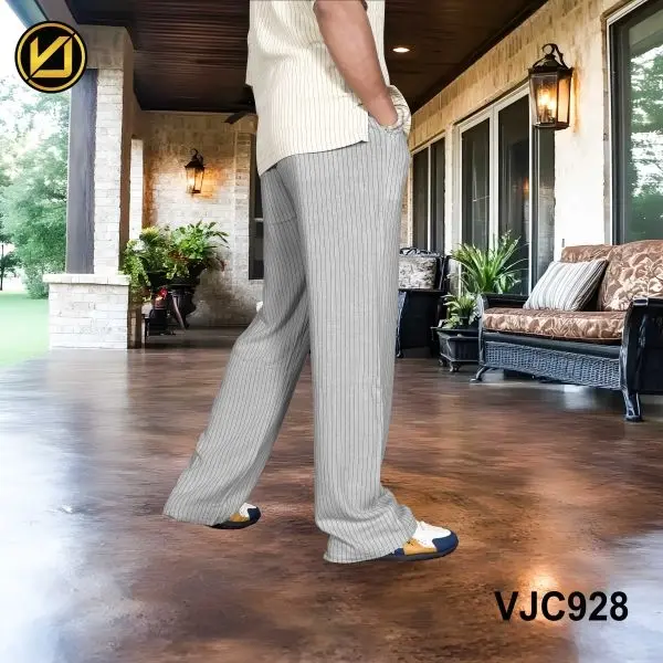 VIRJEANS (VJC928) UltraSoft Summer Linen Trouser For Men- Grey - Image 4