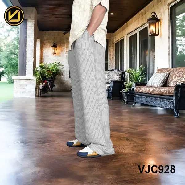 VIRJEANS (VJC928) UltraSoft Summer Linen Trouser For Men- Grey - Image 5