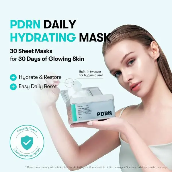 VT PDRN Daily Sheet Mask for Skin Restoration and Elasticity 30 sheets 350g - by Dream Skin Nepal - Image 3