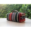 Eco Luxury Cotton Mix Mini Cosmetic Bag – Handmade in Nepal with AF Leather Strap