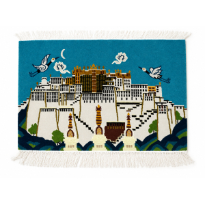 Handknotted Nepali Woolen Wall Hanging Carpet - Potala Palace Design (100 Knots