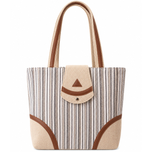 Handmade Cotton & Faux Leather Women's Shoulder Bag with Zipper & 4 Compartments - Made in Nepal