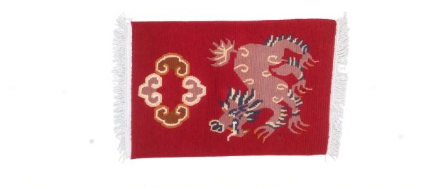 Handmade Nepali Woolen Carpet 60 Knots - Red Traditional Tibetan Dragon Design Rug (44 Cm x 64 Cm) - Image 4