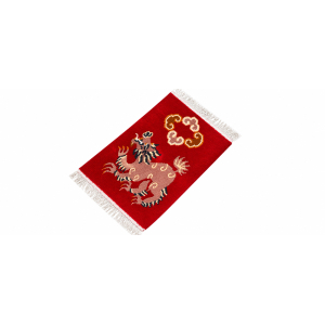 Handmade Nepali Woolen Carpet 60 Knots - Red Traditional Tibetan Dragon Design Rug (44 Cm x 64 Cm)