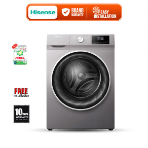 Hisens 12 Kg Front Load Washing Machine Inverter 1400 RPM Steam Wash Pause & Add WFQY1214VJMT
