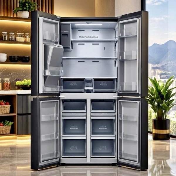 Hisens 545 Litres Inverter 4 Crossed Side -By-Side Door Refrigerator With Stainless Steel Pure Flat Design - Image 5