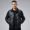 Men's Stylish Vintage Front Pocket Leather Jacket .