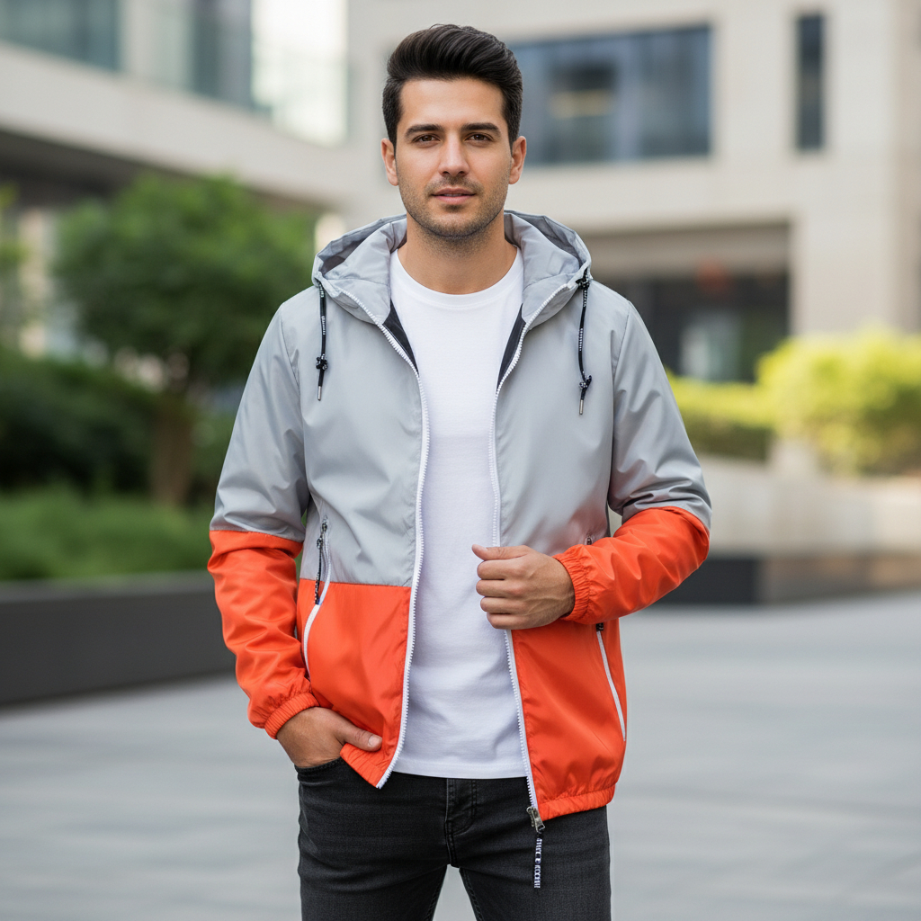 Men's Summer Double Layered Windcheater Jacket.