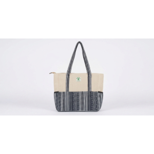 Nepali Handcrafted Cotton Shoulder Bag for Women - Multi-Pocket Ladies Casual Travel & Office Tote Bag with Laptop Pocket