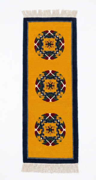 Premium Hand-Knotted Nepali Woolen Carpet Galaicha Set for Car, Taxi & Sofa (3 Pcs Set) - Yellow - Image 4