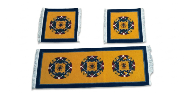 Premium Hand-Knotted Nepali Woolen Carpet Galaicha Set for Car