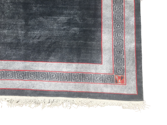 Premium Hand-Knotted Nepali Woolen Carpet - Grey Traditional Tibetan Weave Rug (60 Knots, 172 x 190 cm / 5.6x6.2 Ft) - Image 3