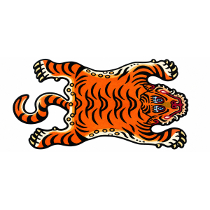 Premium Handmade Red Tibetan Tiger Rug 55 cm x 90cm - 100% Authentic Nepali Wool Carpet