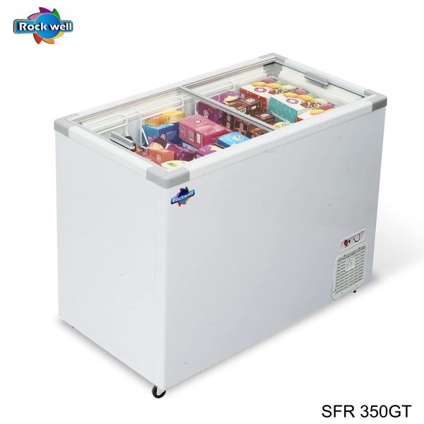 Rockwell SFR 350GT 350 Litres Flat Glass Top Chest Freezer