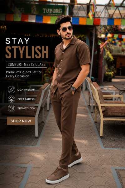 Stylish Summer Cotton Waffle Cord-Set For Men's .