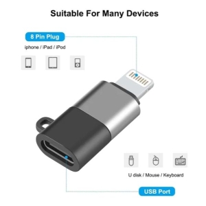 USB-C Female to Lightning Male OTG Adapter | Fast Charging & Data Transfer | USB Flash Drive