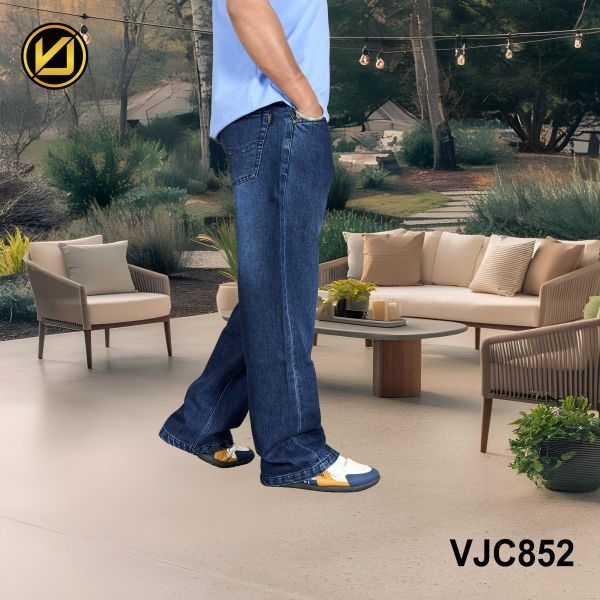 VIRJEANS (VJC852) Stretchable Baggy Denim Jeans Pant For Men- Dark Wash Blue - Image 4