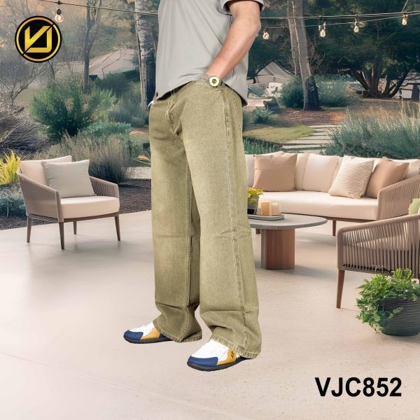 VIRJEANS (VJC852) Stretchable Baggy Denim Jeans Pant For Men-Khaki - Image 4