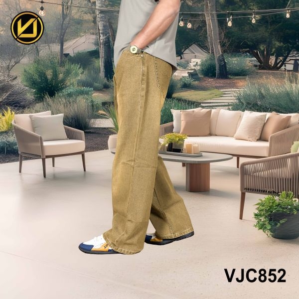 VIRJEANS (VJC852) Stretchable Baggy Denim Jeans Pant For Men- Yellow - Image 3