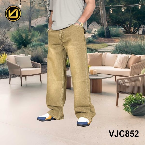 VIRJEANS (VJC852) Stretchable Baggy Denim Jeans Pant For Men- Yellow