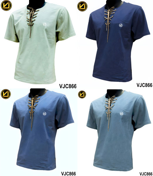 VIRJEANS (VJC866) Plain Stylish T-shirt For Men- Blue - Image 3