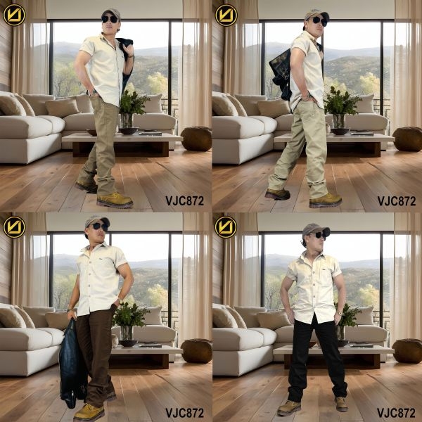 VIRJEANS (VJC872) Stretchable Cotton Straight Fit Pants For Men-All Colors