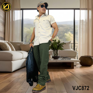 VIRJEANS (VJC872) Stretchable Cotton Straight Fit Pants For Men-Green