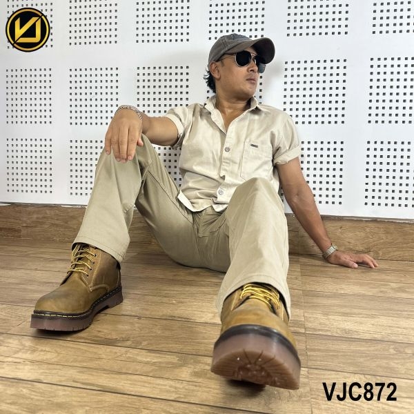 VIRJEANS (VJC872) Stretchable Cotton Straight Fit Pants For Men- Khaki - Image 3