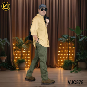 VIRJEANS (VJC878D) Linen Stretchable Kurta Shirt For Men-Yellow